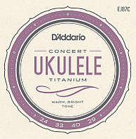 Струны для укулеле D'Addario EJ87C Titamium Concert Ukulele Strings 24 29 SM, код: 6556561