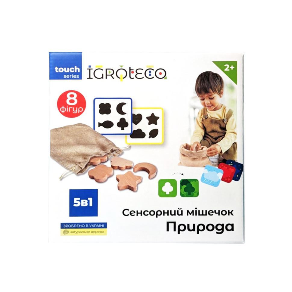 Сенсорний мішечок "Природа" Igroteco 900590, 6 варіантів гри, Time Toys