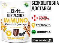 Лакомства для собак Brit Dental Stick Immuno для крепкого иммунитета, пробиотики и корица, 7 шт, 250 г