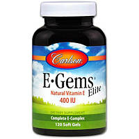 Витамин E Carlson Labs E-Gems Elite 400 IU 120 Soft Gels BM, код: 7645836