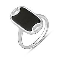 Серебряное кольцо SilverBreeze с натуральным ониксом 1.525ct (2129387) 18 BM, код: 8026105