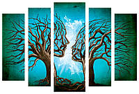 Модульная картина Декор Карпаты 120х80 см Деревья (M5-630-x5) KP, код: 184147