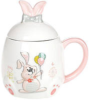 Чашка ceramic с крышкой Bona Веселый кролик 450 мл DP39622 KB, код: 6869486