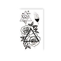 Временная тату Ne Tattoo Роза в треугольнике T-192 ET, код: 8221842