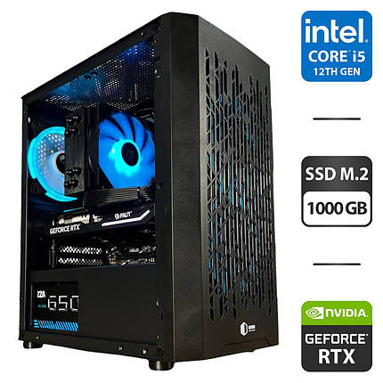 Новий ПК Qube Block Black MT/ Core i5-12400F/ 16 GB RAM/ 1000 GB SSD/ GeForce RTX 4060 8GB/ 650W, фото 1