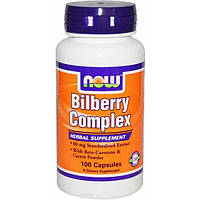 Комплекс для профилактики зрения NOW Foods Bilberry Complex 80 mg 100 Caps BK, код: 7705551