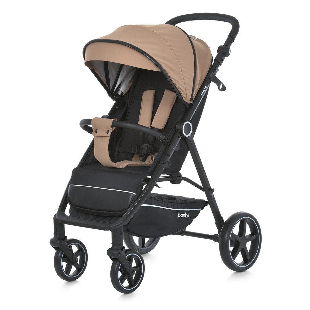 Дитяча коляска прогулянкова книжка BAMBI M 5723 VIVA Beige бежева навантаження 22 кг
