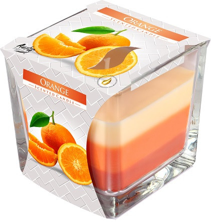 Свічка ароматизована триколірна Bispol Апельсин 8 см (snk80-63)