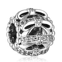 Серебряный шарм Pandora Bow 791779CZ BK, код: 7359415