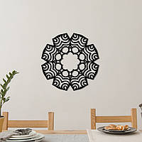 Черная картина на стену, деревянный декор для дома "Красивая мандала", декоративное панно 15x15 см