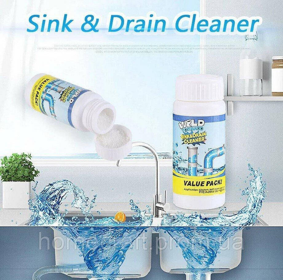 Мощный очиститель для мойки и слива WILD Tornado Sink Drain Cleaner Чистящее средство для тр BK, код: 8071857 - фото 8 - id-p2170376873