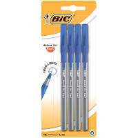 Ручка шариковая Bic Round Stic Exact, синяя, 4шт в блистере (bc932857/bc9333702) e