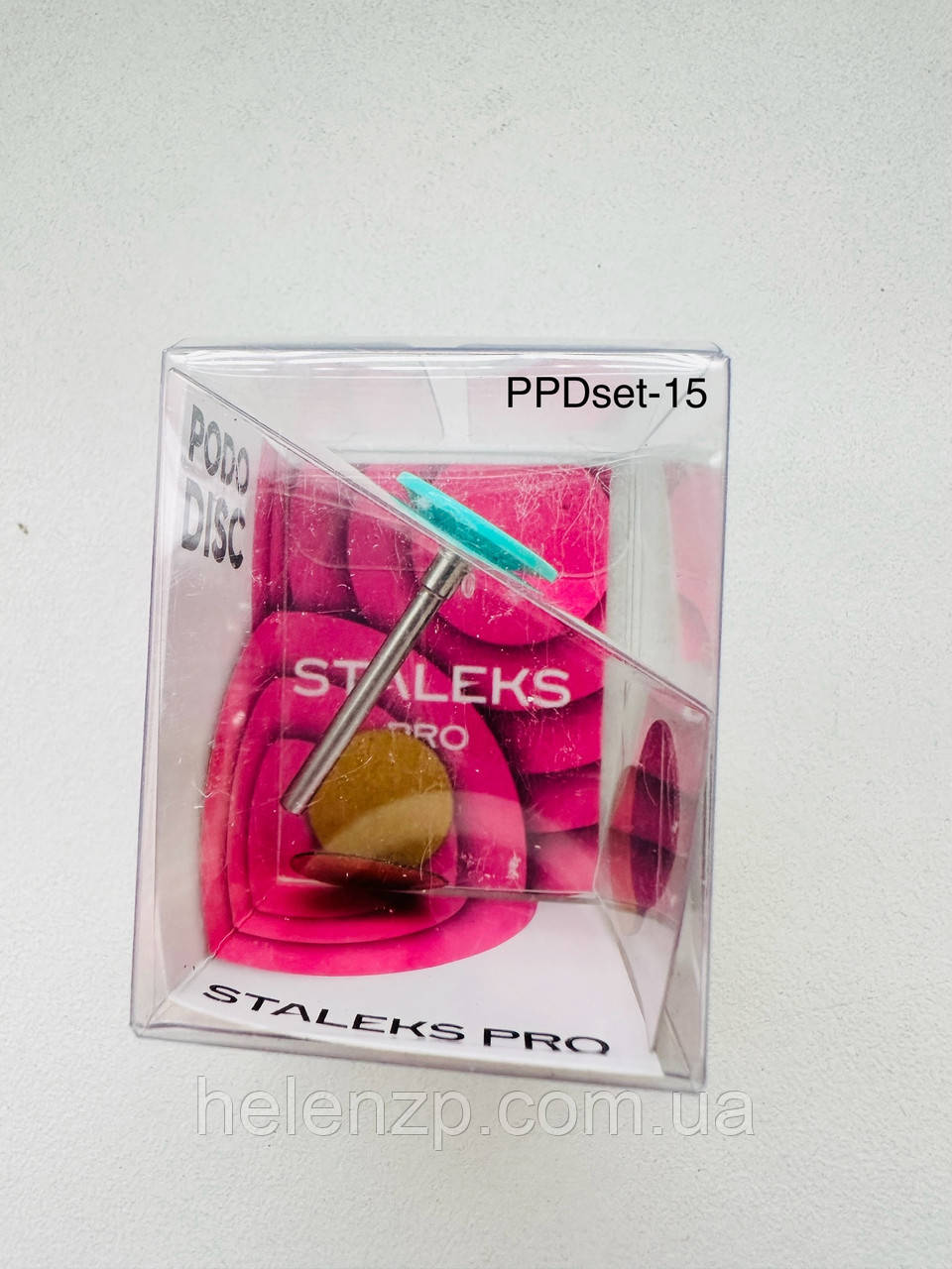 Диск педикюрний пластиковий STALEKS PRO S (15 мм) і змінний файл 180 гритів (5 шт.)