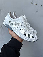 Жіночі кросівки шкіряні літні білі-сірі Milord Olimp На товстій підошві ПРФ (42)
