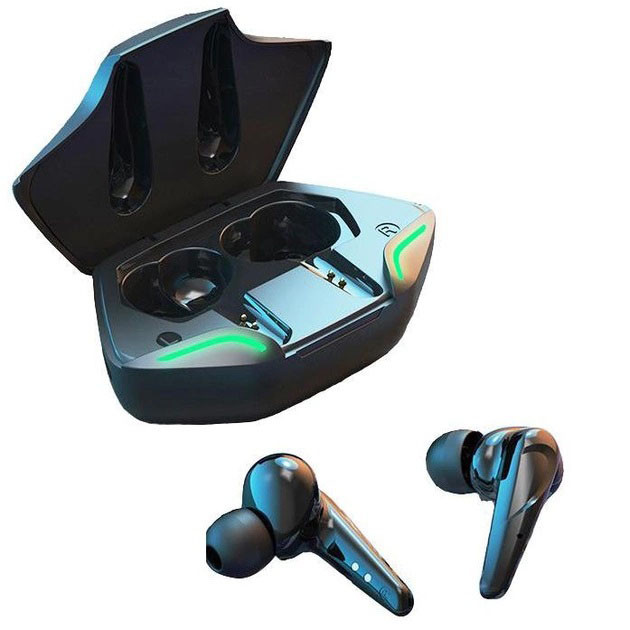 Бездротові навушники TWS Bluetooth Bakey G11 з мікрофоном. Кейс, повербанк, LED підсвічування. NG-774 Колір: чорний