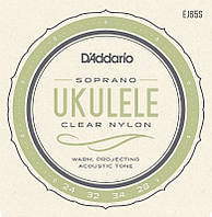 Струны для укулеле D'Addario EJ65S Clear Nylon Soprano Ukulele Strings 24 28 EJ, код: 6556568