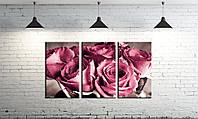 Модульна картина на полотні ProfART SM3-t6 100 х 53 см Свіжі троянди (hub_rmBF74285) BM, код: 1225562