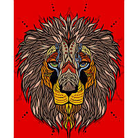 Картина за номерами Strateg Преміум Африканський лев розміром 40х50 см (DY195) EJ, код: 8118341