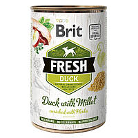 Корм Brit Fresh Dog Duck влажный с уткой и просом для взрослых собак 400 гр BM, код: 8452279