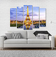 Модульна картина Poster-land Париж Вежа Art-168_5 BM, код: 6502423