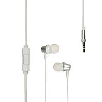 Проводные наушники вакумные с микрофоном Remax 3.5 mm RM-202 In-Ear Stereo 1.2 m Steel IN, код: 7765563