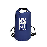 Водонепроницаемая сумка рюкзак гермомешок с шлейкой на плечо Ocean Pack 20 л Blue (5535821539 IX, код: 1925528