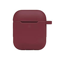Чехол с карабином Silicone Case Airpods 1 Airpods 2 Rose red IN, код: 8322230