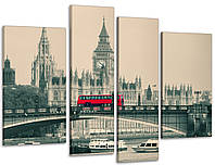 Модульная картина Poster-land Лондон с красным Автобусом (75x118 см) Art-610_4 BM, код: 7465943
