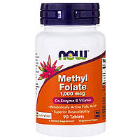 Фолиевая кислота метилированная Methyl Folate Now Foods 1000 мкг 90 таблеток CP, код: 7701577