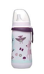 Поїлка "First cup" з широкою горловиною 330 мл.(дівчинка)(Система"Actiflex")