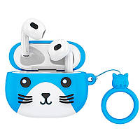 Дитячі навушники бездротові Bluetooth HOCO Cat EW46 у кейсі Blue N IN, код: 8246100