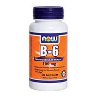 Пиридоксин NOW Foods Vitamin B-6 100 mg 100 Caps KC, код: 7518624