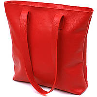 Кожаная вместительная женская сумка Shvigel 16355 Красный KC, код: 7487420