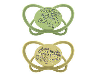 Пустушка "Мій метелик " "Зелена Серія" (Зелений) (силікон) (від 0 до 6 місяців),(2 шт)/ NIP