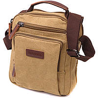 Вертикальная сумка для мужчин из текстиля Vintage 22239 Песочный KC, код: 8324024
