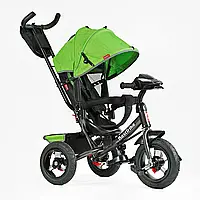 Детский трехколесный велосипед-коляска с надувными колесами и музыкальной фарой Best Trike 3390 / 37-819