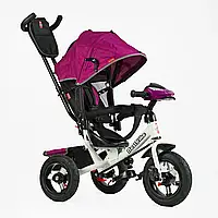 Детский трехколесный велосипед-коляска с надувными колесами и музыкальной фарой Best Trike 3390 / 39-215