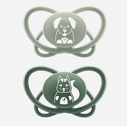 Пустушка "Мій метелик" Зелений (силікон) 16 - 32 місяців (2шт. + футляр-стерилізатор)