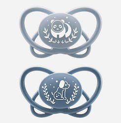 Пустушка "Мій метелик" Синій (силікон) 5 - 18 місяців (2шт. + футляр-стерилізатор)