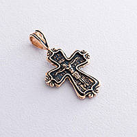 Золотой православный крест Распятие. Икона Оникс GM, код: 6736266
