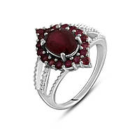 Серебряное кольцо SilverBreeze с натуральным рубином 3.437ct (2127543) 17.5 KC, код: 8025989