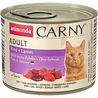 Влажный корм для взрослых кошек Animonda Carny Adult говядина и ягненок 200 г (4017721837057) HH, код: 7994982