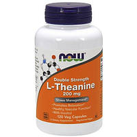 Теанин NOW Foods L-Theanine 200 mg 120 Veg Caps EJ, код: 7518449