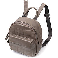 Женский компактный рюкзак из натуральной кожи Vintage 22435 Серый KC, код: 8374629