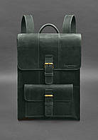 Кожаный рюкзак Brit зеленый Crazy Horse BlankNote KC, код: 8132851