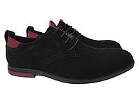 Туфлі чоловічі з натуральної замші на низькому ходу на шнурівці Чорні Cosottinni 326-21DTC 42 KC, код: 7365114