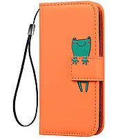 Чехол-книжка Color Book Animal Wallet Huawei P10 Lite Frog Оранжевый EJ, код: 7412756