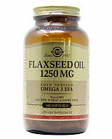 Льняное масло Flaxseed Oil Solgar 1250 мкг 100 гелевых капсул KC, код: 7701642