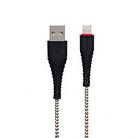Кабель USB Borofone BX25 Powerful USB - Lightning 2,4А 1м Черный KC, код: 7739312