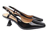 Туфлі жіночі з натуральної лакової шкіри з відкритою п'ятою Чорний Sasha Fabiani 23-21LT 36 KC, код: 7365960